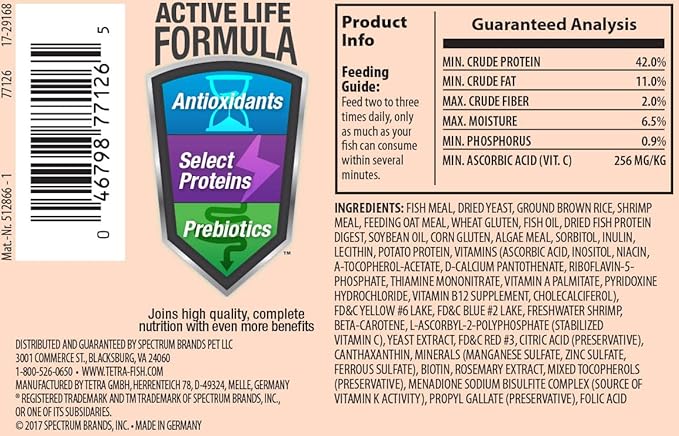 Tetra Goldfish Flakes, Nutritionally Balanced Diet For Aquarium Fish, Vitamin C Enriched Flakes, 1 oz Tetra