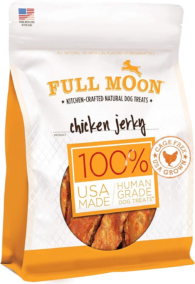 Full Moon Chicken Jerky Healthy All Natural Dog Treats Human Grade Made in USA Grain Free, 1.5 Pound (Pack of 1) - PAWPICO