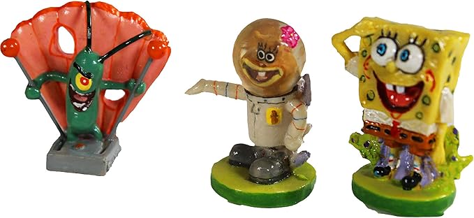 Penn-Plax Officially Licensed Spongebob 6 Piece Mini Aquarium Ornament Set – Great for Saltwater and Freshwater Tanks Penn-Plax