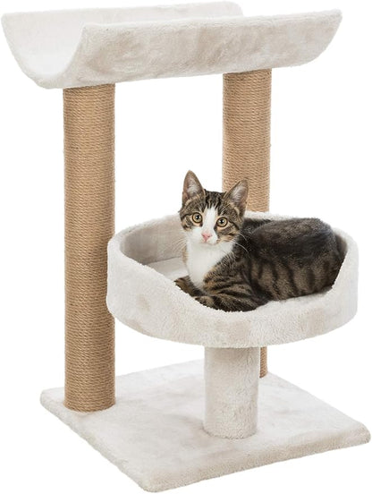 TRIXIE Isaba Scratching Post with Two Platforms, 2-Sisal Scratching Post, 24.5-inches Tall, Light Gray/Brown - PAWPICO
