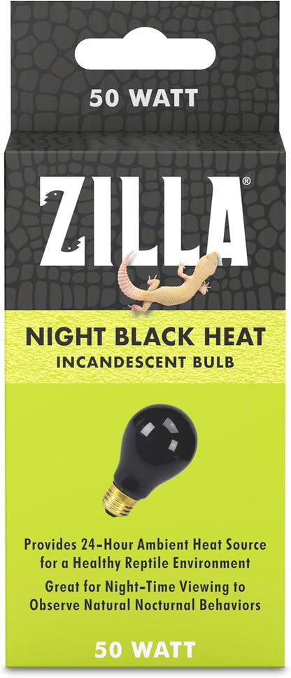 Zilla Incandescent Bulb, Night Black, Ideal for Nocturnal Reptile Species Zilla