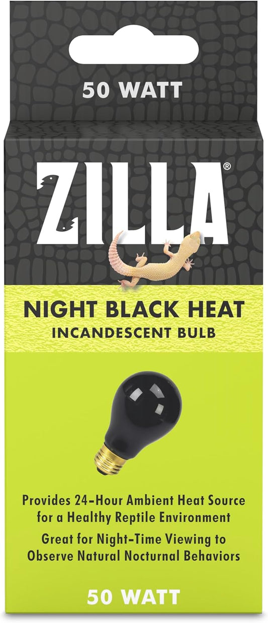 Zilla Incandescent Bulb, Night Black, Ideal for Nocturnal Reptile Species Zilla