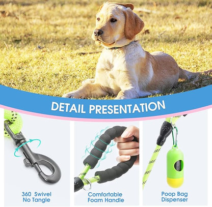 BAAPET 2/4/5/6 FT Dog Leash with Comfortable Padded Handle and Highly Reflective Threads for Small Medium and Large Dogs (4FT-1/2'', Green) BAAPET