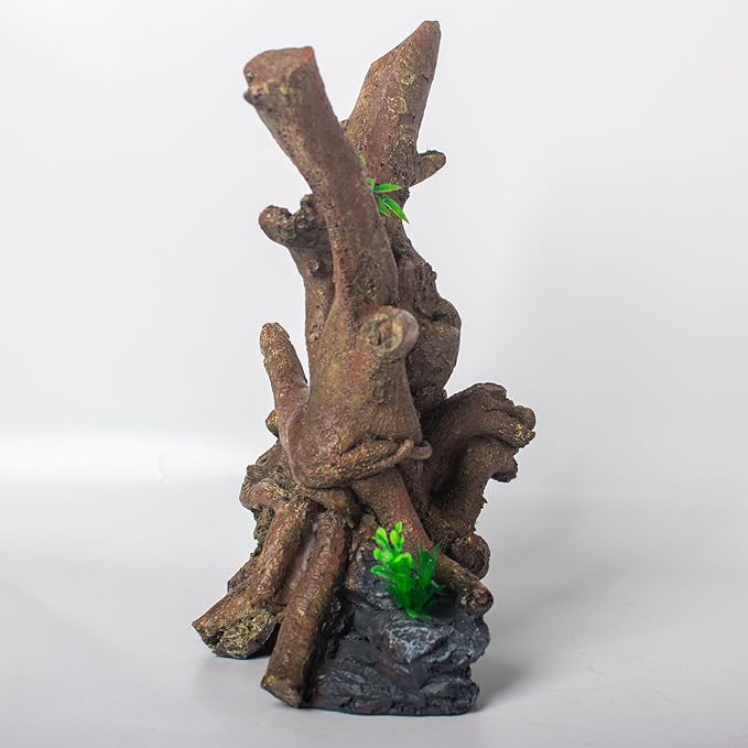 Fish Tank Decorations Aquarium Décor Resin Artificial Tree Trunk Root (H) Taomypets