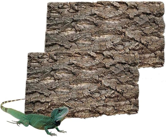 2PCS Cork Terrarium Background 15.7x11.8in Natural Cork Large Bark Backdrop Reptile Climbing Mat Habitat Decor for Spider Lizard Chamelon Turtle Beared Dragon Hamiledyi