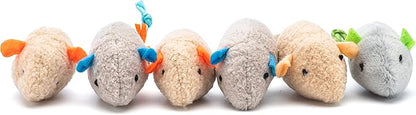 Cat Toy Feather Sisal Ball 4 Count，Mouse Catnip Cat Toys 6 Count- Handmade Cat Toys with Feathers, Scratch & Bite Resistant Sisal Balls for Cats (Random Color) - PAWPICO