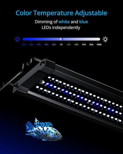 NICREW ClassicLED Gen 2 Aquarium Light, 32 Watts, Dimmable LED Fish Tank Light with 2-Channel Control, White and Blue LEDs, Size 36 to 48 Inch NICREW