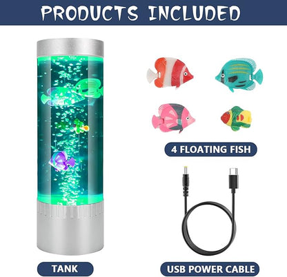 Bubble Fish Lamp, Sensory Bubble Tube Lamp, Artificial Fish Tank with Moving Fish, to Light Up Your Life Like a Lamp, Fish Tank Light and Aquarium Lamp, Excellent Gift for Kids & Adults SHTALHST