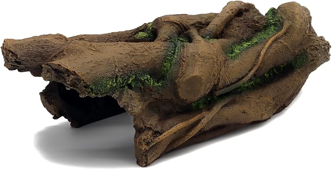 JIHAQUA Aquarium Resin Bark Terrarium Decor, Lizard, Snake or Reptile Hide,Lizard, Spider and Aquarium Fish Hide Cave (Large Bark B) JIHAQUA
