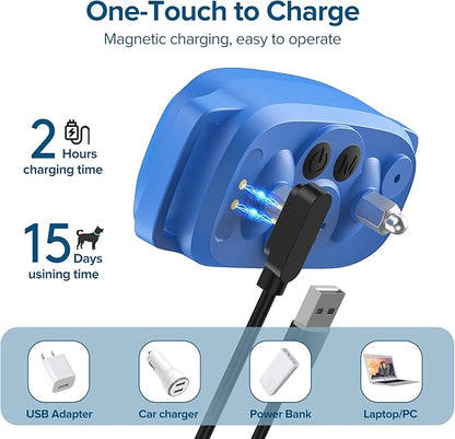 Bark Collar, Rechargeable Dog Bark Collar with 5 Adjustable Sensitivity and Intensity Beep Vibration, Anti Barking Collar for Small Medium Large Breed Dogs (Blue) FAFAFROG