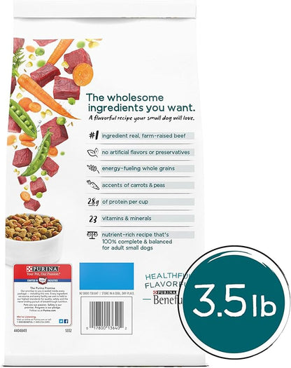Purina Beneful IncrediBites With Farm-Raised Beef, Small Breed Dry Dog Food - (Pack of 4) 3.5 lb. Bags - PAWPICO