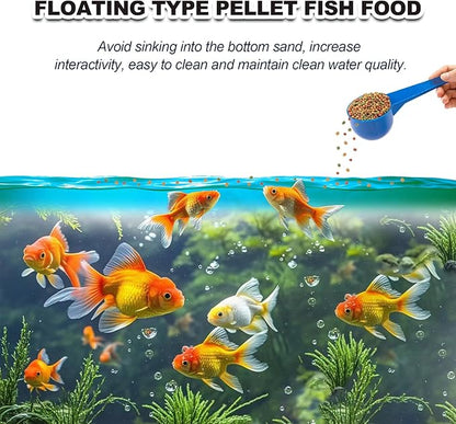 Goldfish Food Pellets Dedicated - Color Enhancing Gain Weight Promote Absorption Three Effect Syncretism Natural Ingredients Antarctic Krill Spirulin Clear Water Formula Gold Fish Food (13oz) yizeril