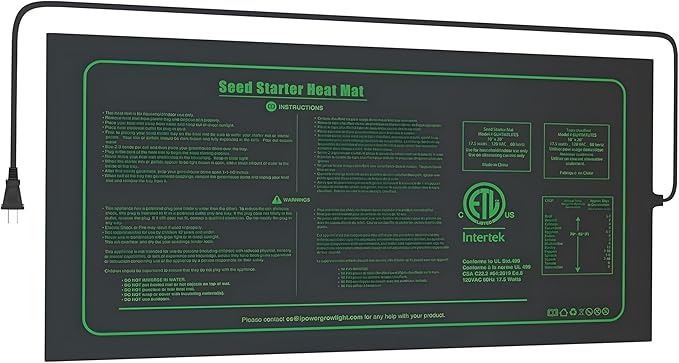 iPower Waterproof Seedling Heat Mat 10" x 20", ETL Certified Durable Germination Heating Pad, for Seed Starting Propagation iPower
