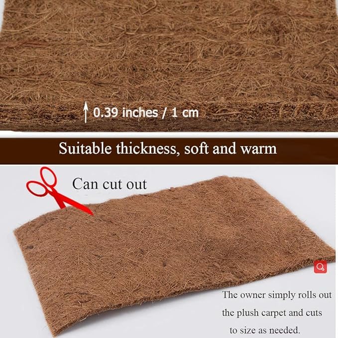 Hamiledyi Reptile Carpet Natural Coconut Fiber Tortoise Carpet Mats for Pet Terrarium Liner Reptile Supplies for Lizard Snake Chamelon Turtle Bedding Bunny Rabbit Mat (15*Sheets) Hamiledyi