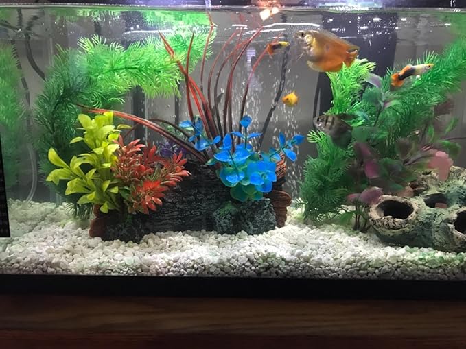 DoubleWood 3 PCS Decaying Trunk Aquarium Betta Fish Ornament Driftwood Resin Crafts Ornament for Aquarium Decoration Fish Tank Wood with Holes & Aquarium Caves Fish Tank Wood Decor DoubleWood