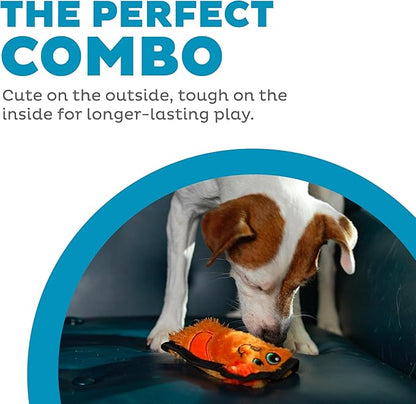 Outward Hound Durablez Tough Plush Squeaky Dog Toy, Dog, Orange, XS - PAWPICO