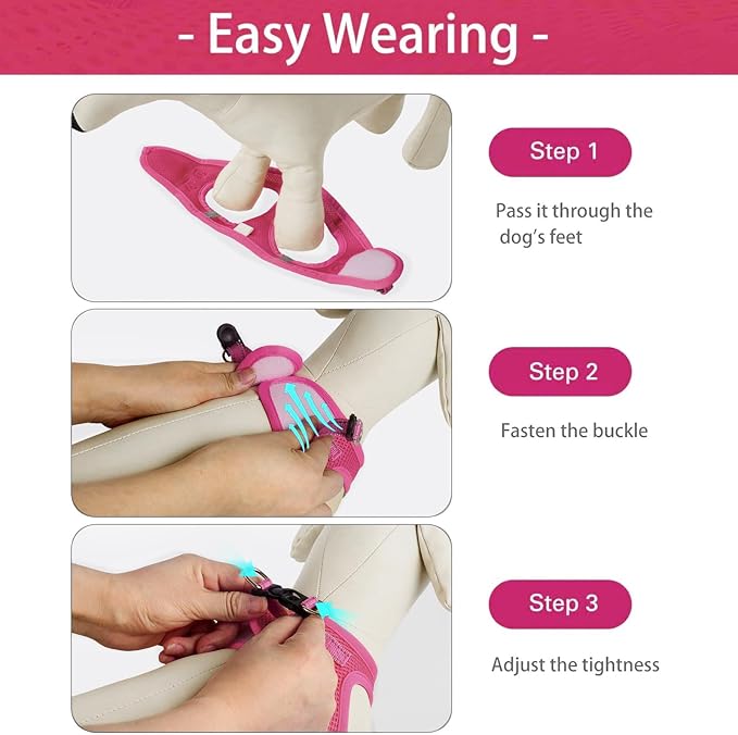 Dog Harness for Small Dogs, Small Dog Harness and Leash Set, Honeycomb Grid, Reflective Lightweight Harness & Anti-Twist Pet Lead,Dog Harness(Multi Color, Size: XS-S-M) (M, Rose red) - PAWPICO