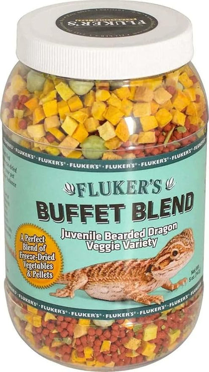 Fluker's Buffet Blend Juvenile Bearded Dragon Veggie Variety Diet, 9-Ounces, Model: 76053 Flukers