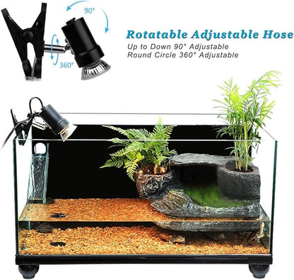 DOMICA Reptile Heat Lamp with 50W UVA UVB Light Bulb, Basking Spot Light Simulated Sunlight, Heating Lamp for Turtle, Lizard, Snake, Beared Dragon, Amphibians DOMICA