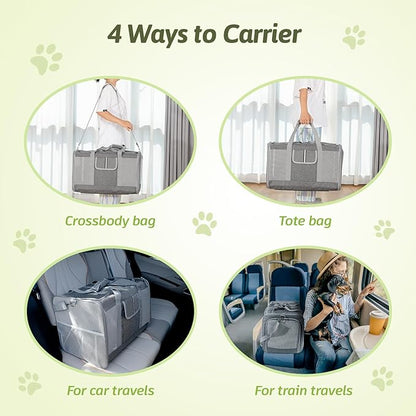 Sedioso Extra Large Cat Carrier for 2 Cats, 24x 14x 16in Pet Carrier for Cat and Dog Up to 40lbs, All-Sided Large Mesh Cat Carrier with Great Ventilation, Portable Soft Sided Pet Carrier for Traveling - PAWPICO
