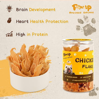 Chicken Jerky Crisp Flakes for Dog Treats, 1% Taurine Added, 6oz (170g), Chip Jerky, High Protein Chicken Dog Training Rewards, Rawhide-Free, Gluten-Free, and Grain-Free - PAWPICO