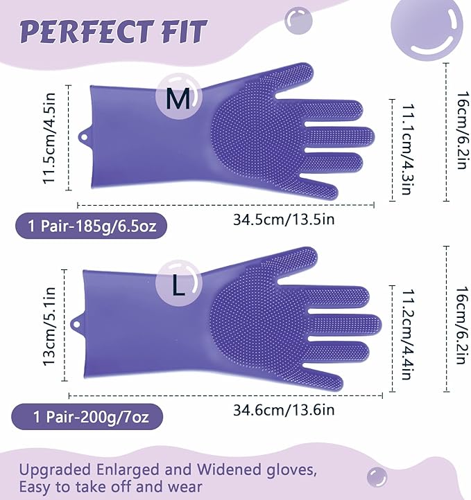 Pecute Heat Resistant Silicone Grooming Gloves with High-Density Teeth and Enhanced Five Finger Design for Bathing and Massaging Dogs and Cats - PAWPICO