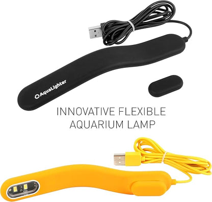 Fish Tank Light - Clip On Aquarium Light - Aquarium Light for Plants - LED Flexible Lamp for Freshwater Small Aquarium Light - PicoSoft Black 5 Gallon Aqualighter