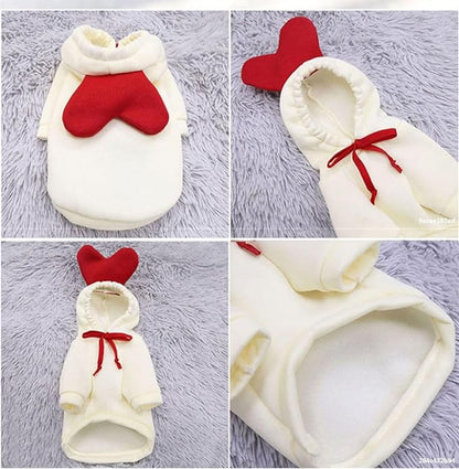 Warm Dog Winter Clothes Cute Fruit Dog Coat Hoodies Fleece Pet Dogs Costume Jacket for French Bulldog Chihuahua Ropa para Perro(4 White Duck,XL) - PAWPICO