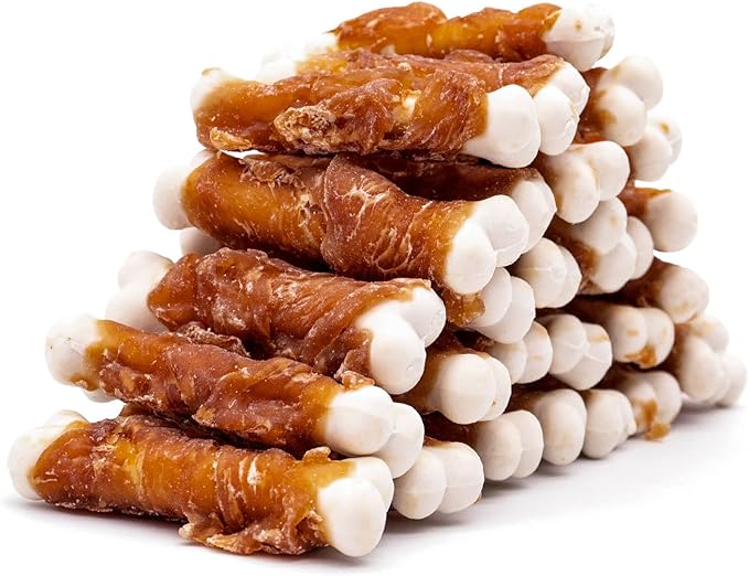 MON2SUN Dog Treats, Chicken Wrapped Calcium Dog Bones Without Rawhide, 2.3 Inch Training Treats for Teeth Cleaning and Fresh Breath, Dog Chews for Puppy and Small Dogs (28 Count - Pack of 1) - PAWPICO