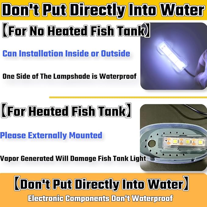 Small Fish Tank Light,LED Aquarium Light 0.6W 5V 2.4x0.8 Inch 1m USB Cable with Double Sided Tape, Small Aquarium Light Fish Tank Lamp for Small Aquarium or Office Desk Fish Tank PAWPICO