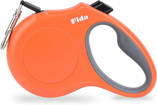 Fida Retractable Dog Leash, 10ft Heavy Duty Pet Walking Leash for X-Small Dogs or Cat up to 18 lbs, Tangle Free. One-Hand Brake (X-Small, Orange) Fida