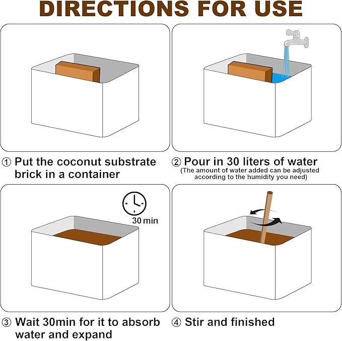 winemana Coconut Substrate for Reptile, 61 Quart Coconut Husk Chip Bedding for Ball Python Snake Tortoise winemana
