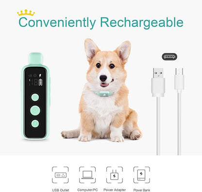 Bousnic Shock Collar for Dogs - Waterproof Rechargeable Dog Electric Training Collar with Remote for Small Medium Large Dogs with Beep, Vibration, Safe Shock Modes (8-120 Lbs) (Green) BOUSNIC