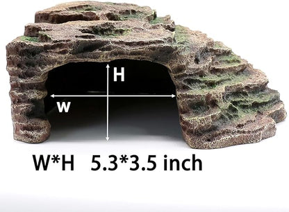 Large Reptile Hide Shale Scape Step Ledge, Reptile Cave Hideout, Bearded Dragons Accessories, Basking Rocks for Bearded relaqcc