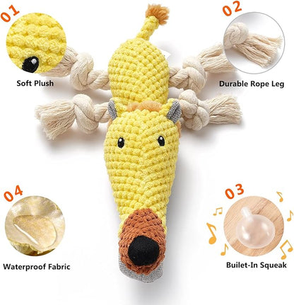 Sedioso Dog Toys, Dog Plush Toy for Large Breed, Cute Squeaky Dog Toys with Crinkle Paper, Dog Chew Toys for Puppy, Small, Middle, Big Dogs (Lion(Yellow)) - PAWPICO