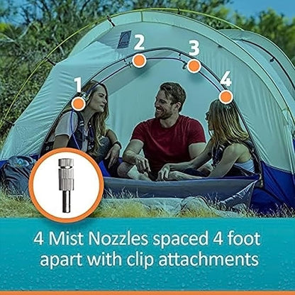 EXTREMEMIST Portable Misting System - 4 Mist Nozzles | Easy to Setup | 16 ft. Mist Line for Outdoor Patios, Golf Carts, Greenhouses, Canopy, Decks & More - Cools The air up to 30°F (17°C)! ExtremeMist