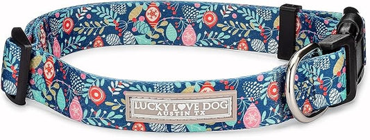 Lucky Love Dog - Adjustable Dog Collar with Easy Click Buckle for Small to Large Dogs, Durable, & Comfortable Collar for Male & Female Dogs, Pet Collar for Puppies & Adult Dogs - Sweet Holiday, XL LuckyLoveDog