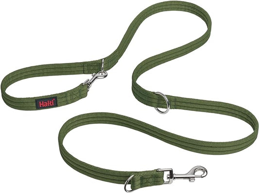 HALTI Training Leash - Multifunctional Double-Ended Dog Leash, Ideal for Anti-Pulling Dog Training. Lightweight & Durable. Suitable for Small to Medium Dogs & Puppies (Size Small, Forest Green, 2m) CompanyofAnimals