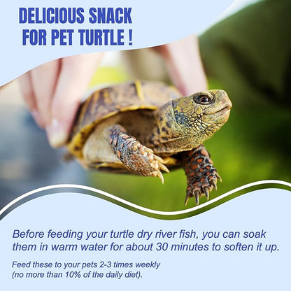 Amzey 3 Pack 0.8Oz (Total 2.4Oz or 68Gram Dried River Fish - Natural Food for Turtles, Terrapins, Reptiles and Large Tropical Fish Amzey