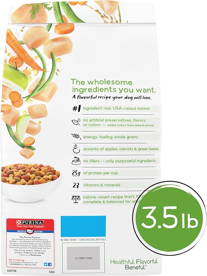 Purina Beneful Healthy Weight Dry Dog Food With Farm-Raised Chicken - (Pack of 4) 3.5 lb. Bags - PAWPICO