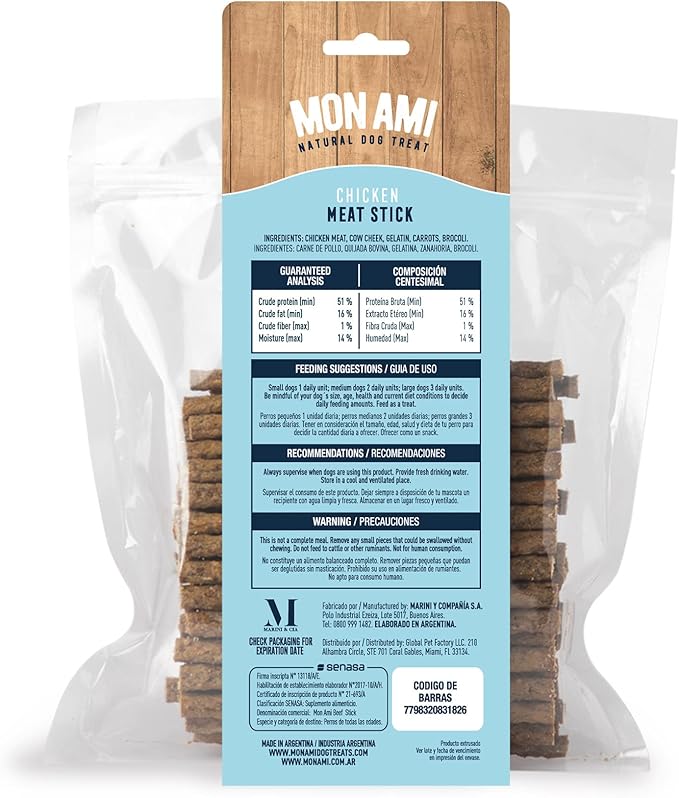 Mon Ami Chicken Meat Sticks for Dogs with Farm Fresh Vegetables (28 Oz) – Human Grade Dog Treats with Superfoods - Training Treats for Dogs - Healthy Dog Treats for Small, Medium and Large Dogs - PAWPICO