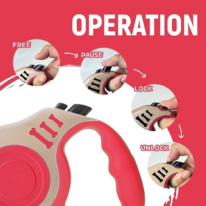 Retractable Dog Leash Automatic Telescopic Tractor Dog Tape, Pet Tape 10/16 FT Durable and Convenient, with Non-Slip Handle, Suitable for Small and Medium-Sized Dogs LIEVUIKEN