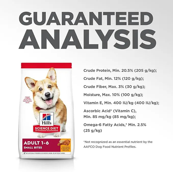 Hill's Science Diet Adult 1-6, Adult 1-6 Premium Nutrition, Small Kibble, Dry Dog Food, Chicken & Barley, 35 lb Bag - PAWPICO