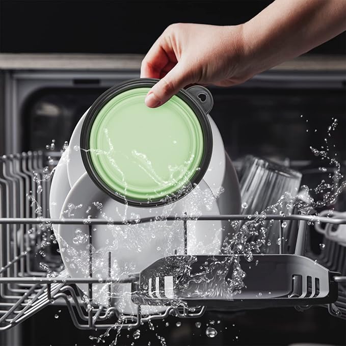 Dog Bowl Pet Collapsible Bowls, 2 Pack Collapsible Dog Water Bowls for Cats Dogs, Portable Pet Feeding Watering Dish for Walking Parking Traveling with 2 Carabiners (Small, Fairy Pink+Sprout Green) - PAWPICO