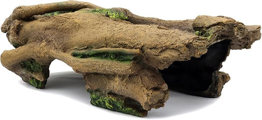 JIHAQUA Aquarium Resin Bark Terrarium Decor, Lizard, Snake or Reptile Hide,Lizard, Spider and Aquarium Fish Hide Cave (Large Bark B) JIHAQUA