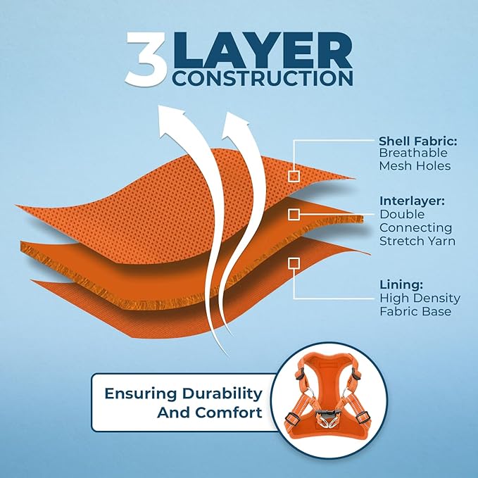 Best Pet Supplies Voyager Adjustable Dog Vest Harness Breathable No Pull Harness for Small, Medium, Large Dogs, Heavy Duty Harness for Walking, Jogging, Easy Step-in, Reflective Stripes - (Orange), M BestPetSuppliesLLC