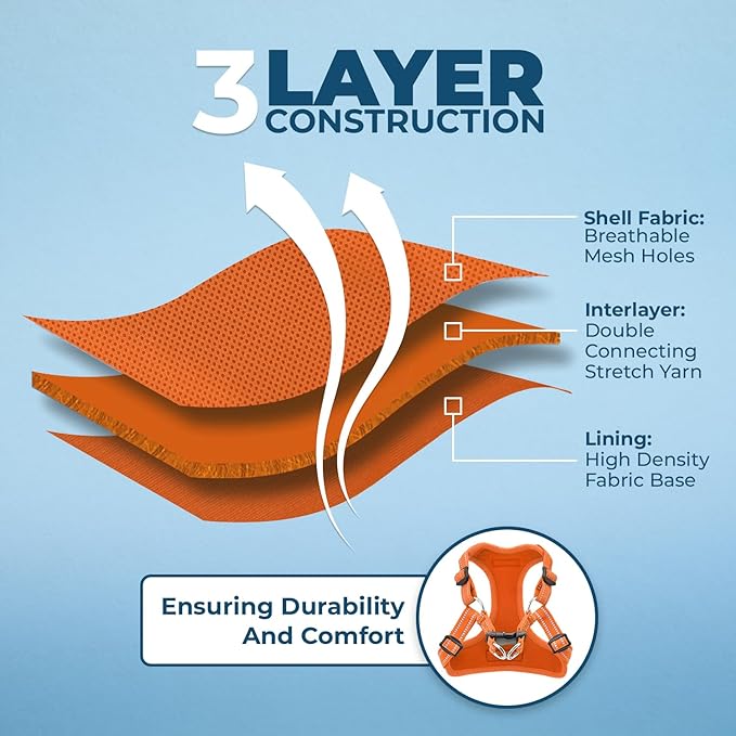 Best Pet Supplies Voyager Adjustable Dog Vest Harness Breathable No Pull Harness for Small, Medium, Large Dogs, Heavy Duty Harness for Walking, Jogging, Easy Step-In, Reflective Stripes - (Orange), XS BestPetSuppliesLLC