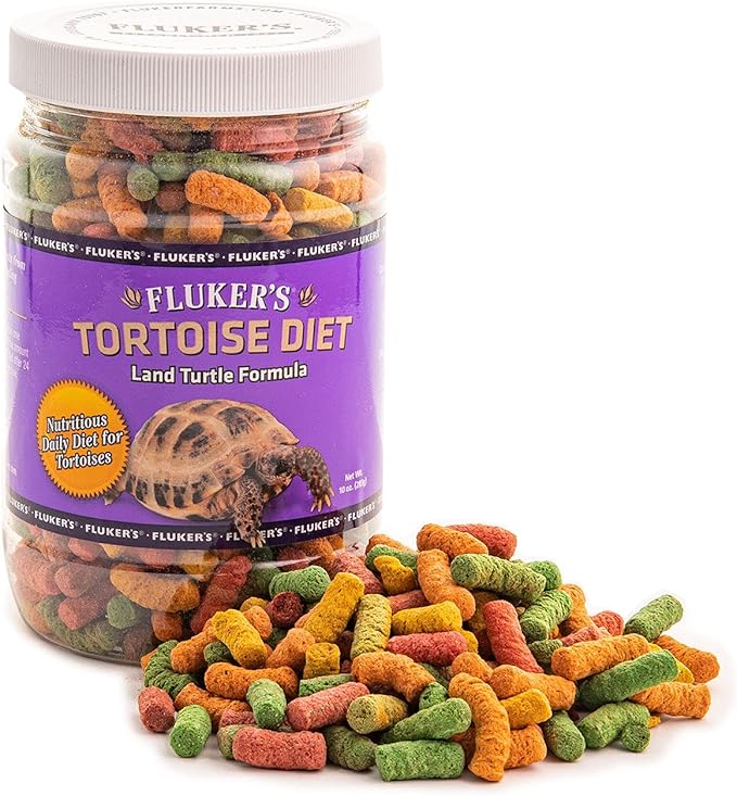Fluker's Tortoise Diet, Large Pellet Food - Land Turtle Formula, 10oz Flukers