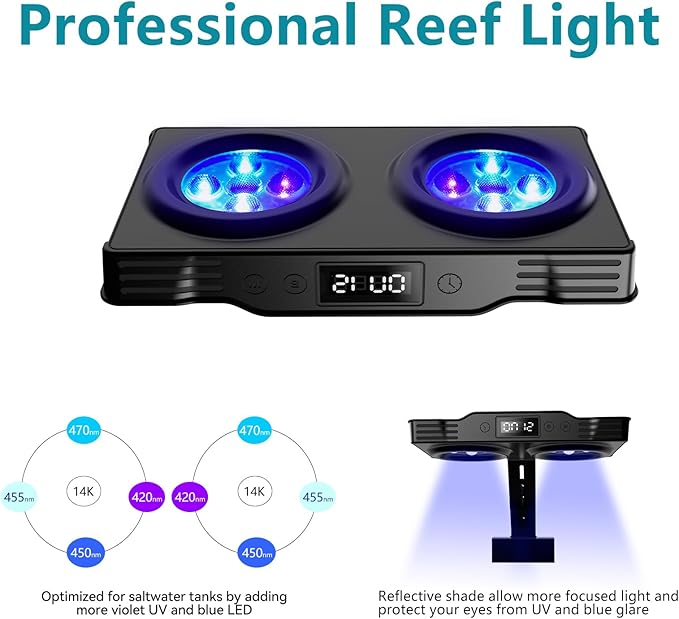 Aquarium Light - 35Watts Reef Light with Timer Sunrise and Sunset Touch Control Dimmable Saltwater Aquarium Light for Nano Tank (a035) MaiceMinds