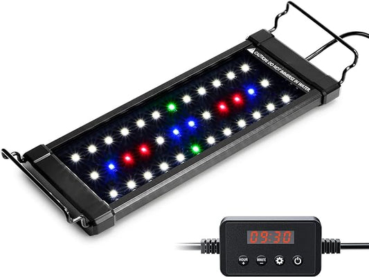 NICREW ClassicLED Plus LED Aquarium Light with Timer, 10 Watts, for 12 to 18 Inch Fish Tank Light, Daylight and Moonlight Cycle, Brightness Adjustable NICREW